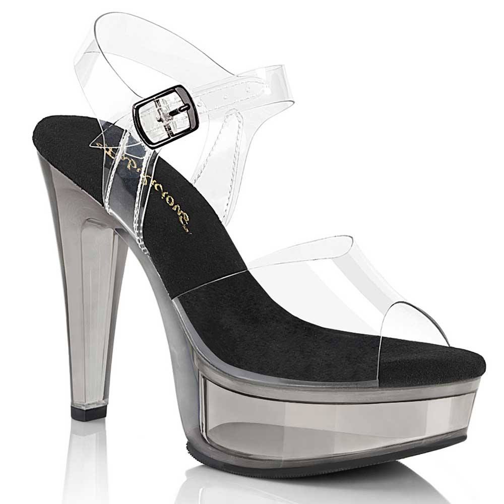Fabulicious - MARTINI508 Sandale à bride à la cheville - Transparent/Noir Product image